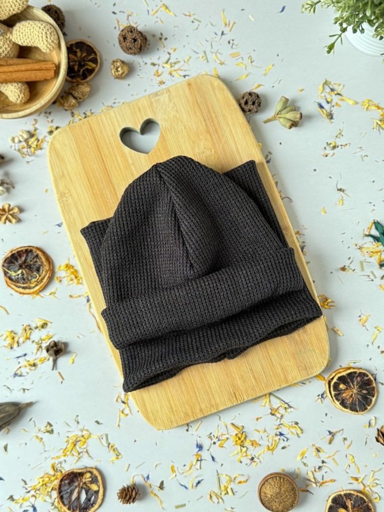 Komplet dziecięcy, Czapka, Komin, czarny, Iltom