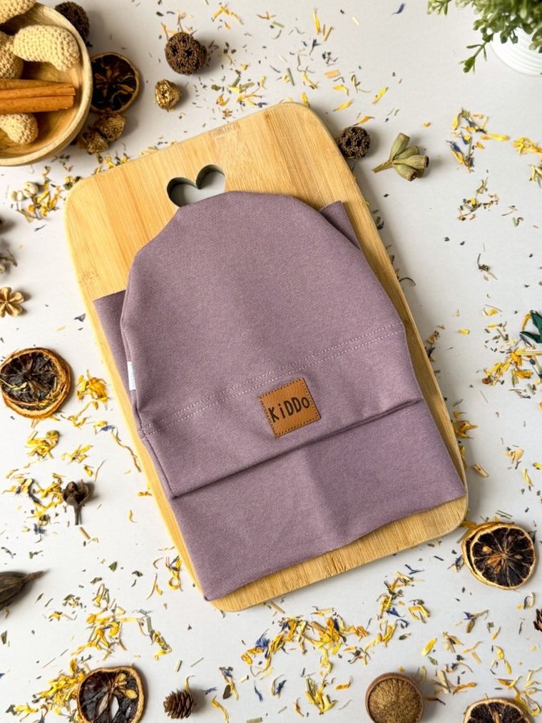 Komplet dziecięcy, Czapka, Komin, fioletowy, Iltom