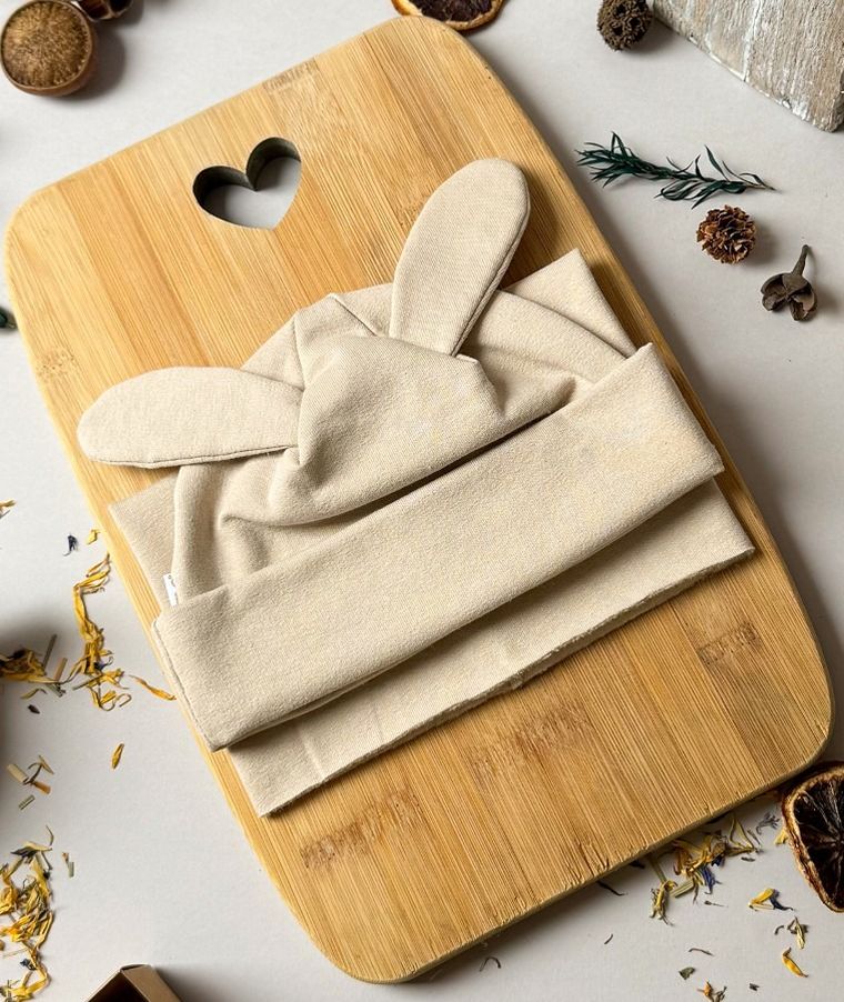 Komplet dziecięcy, Czapka, Komin, jasnobeżowy, Iltom