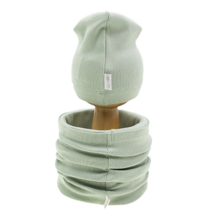 Komplet dziecięcy, Czapka, Komin, khaki, Nicol