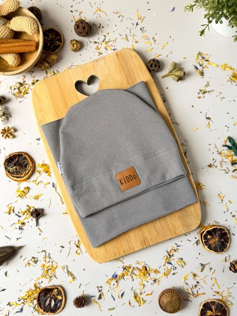 Komplet dziecięcy, Czapka, Komin, szary, Iltom