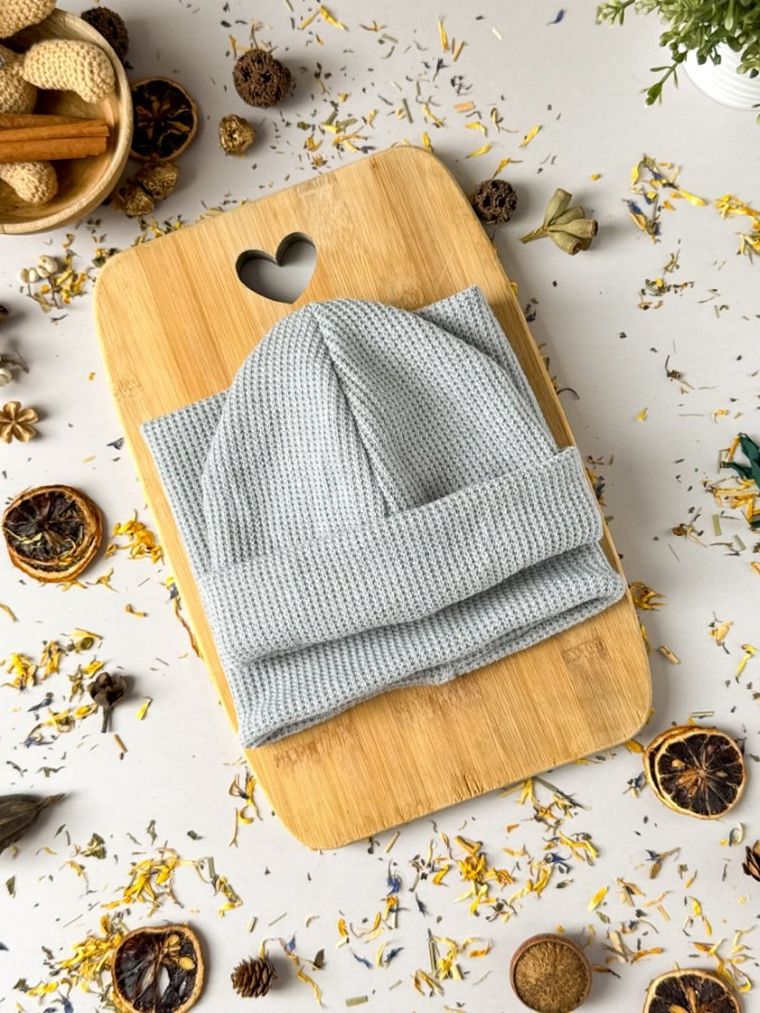 Komplet dziecięcy, Czapka, Komin, szary, Iltom