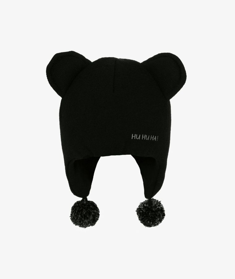 Komplet dziecięcy, Czapka z pomponami, Chustka, czarny, Iltom