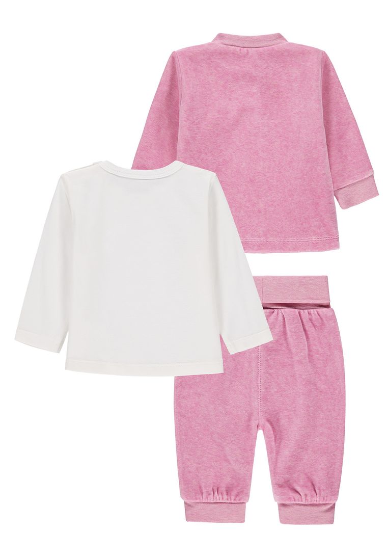 Komplet dziewczęcy, Bluza, Spodnie dresowe, Bluzka z długim rękawem, różowy, Kanz