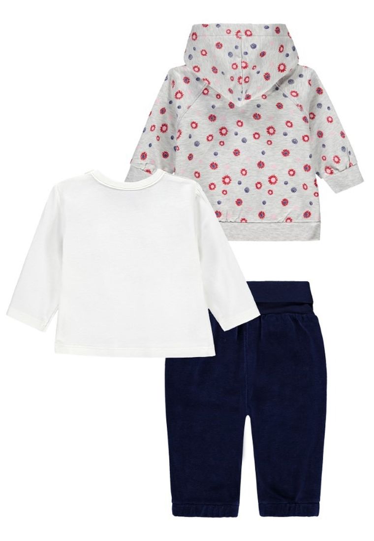 Komplet dziewczęcy, Bluza z kapturem, Bluzka z długim rękawem, Spodnie, mix, Kanz