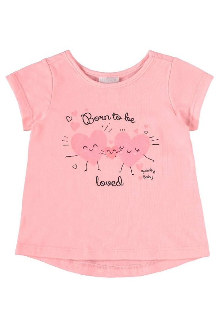 Komplet dziewczęcy, Bluzka z krótkim rękawem, Legginsy, różowy, Quimby