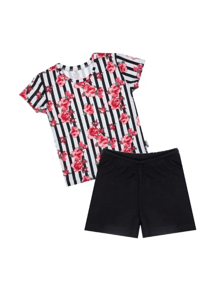 Komplet dziewczęcy, Bluzka z krótkim rękawem, Szorty, mix, Nicol