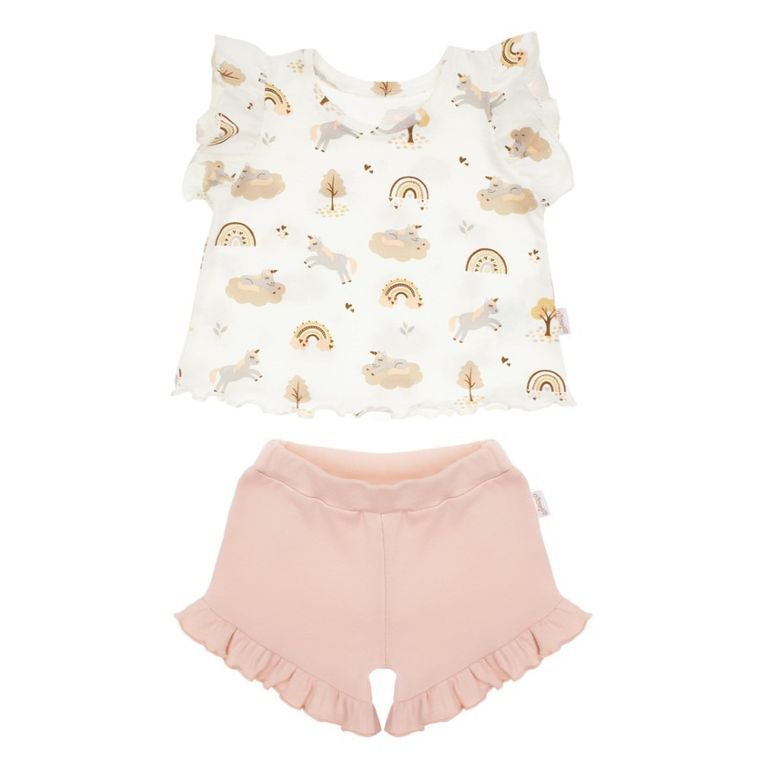 Komplet dziewczęcy, Bluzka z krótkim rękawem, Szorty, mix, Nicol