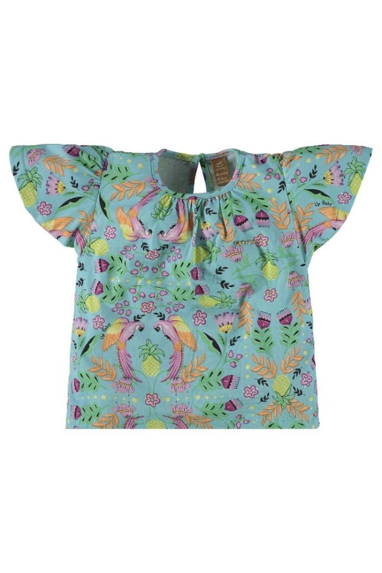 Komplet dziewczęcy, Bluzka z krótkim rękawem, Szorty, zielony, Up Baby