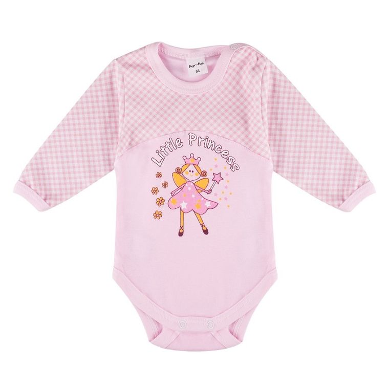 Komplet dziewczęcy, Body z długim rękawem, Półśpiochy, różowy, Tup Tup