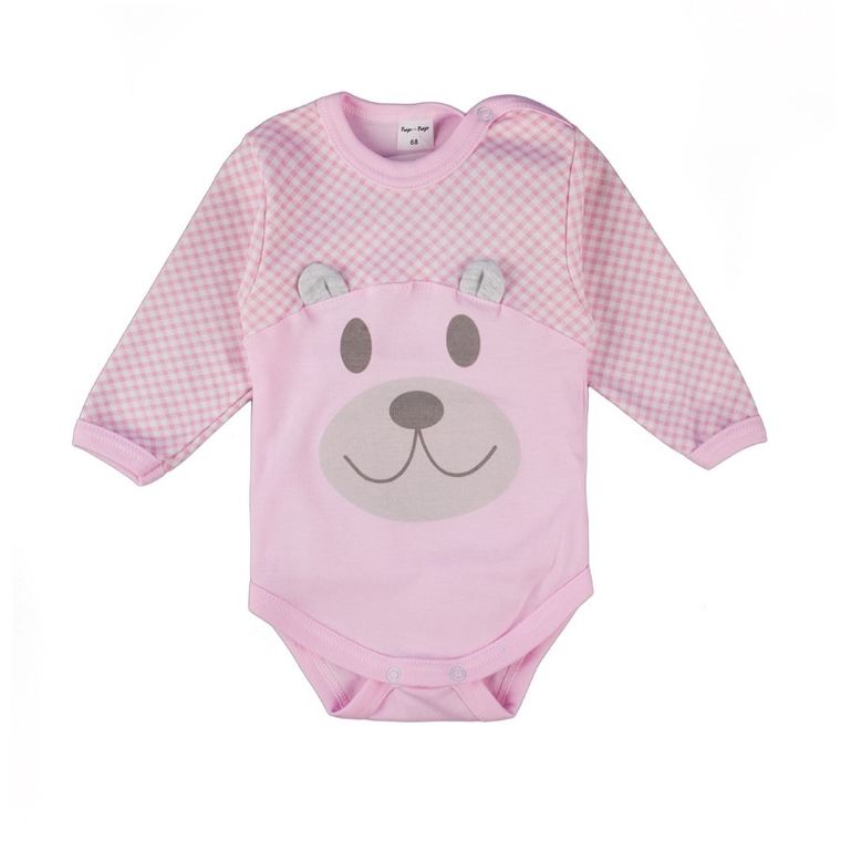 Komplet dziewczęcy, Body z długim rękawem, Półśpiochy, różowy, Tup Tup