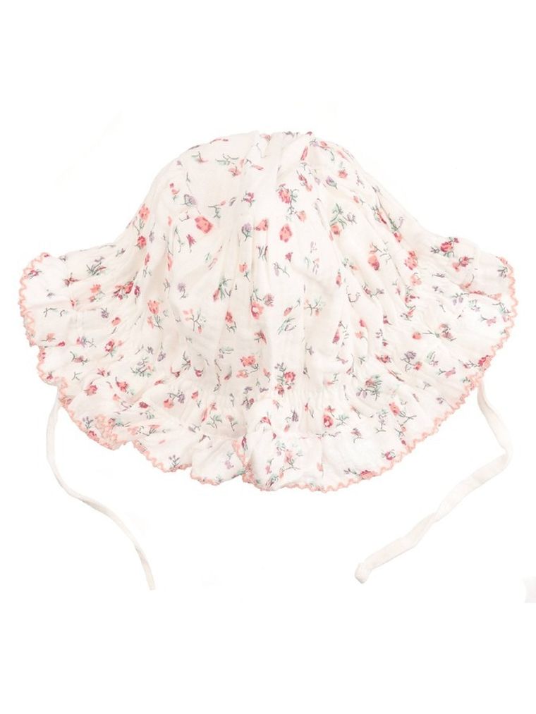 Komplet dziewczęcy, Kapelusz, Śliniak, biały, Ambra