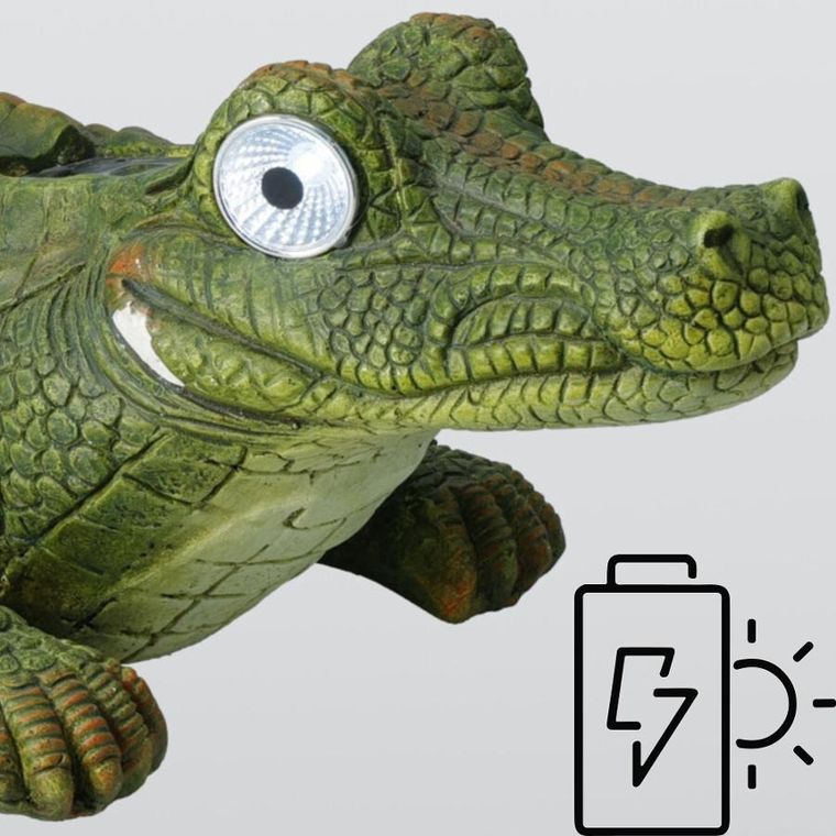 Koopman, Krokodyl, dekoracja ogrodowa, solarna, 17,5-32-52 cm