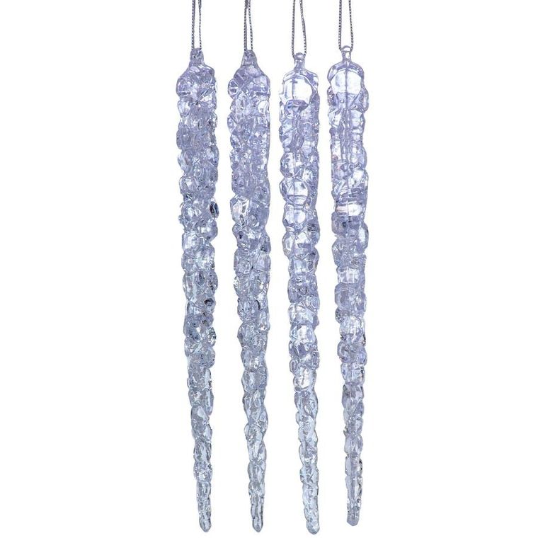 Koopman, sople lodu, opalizujące dekoracja, wisząca, 30 cm, 4 szt.