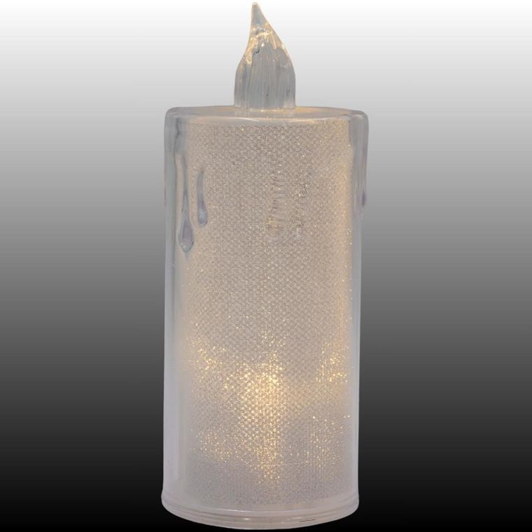 Koopman, świeca dekoracyjna, transparentna, ciepły biały, 1 LED, 12,5 cm