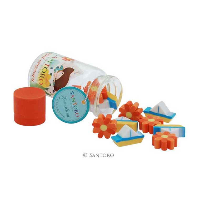 Kori Kumi, Dreamboat, mini gumki do ścierania w szklanych butelkach, czerwone