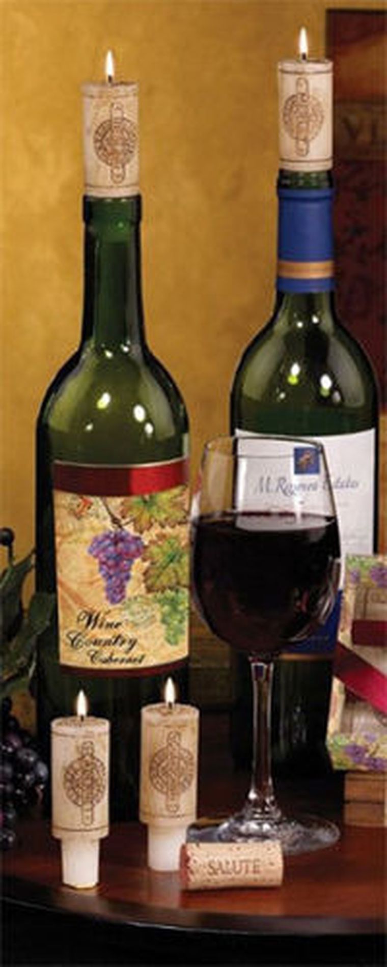 Korki do wina, świeczki