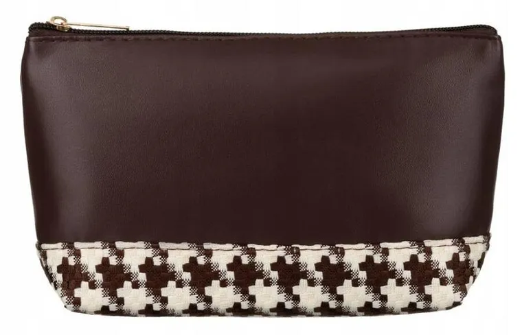 Kosmetyczka podróżna, brązowa, skóra ekologiczna, Rovicky