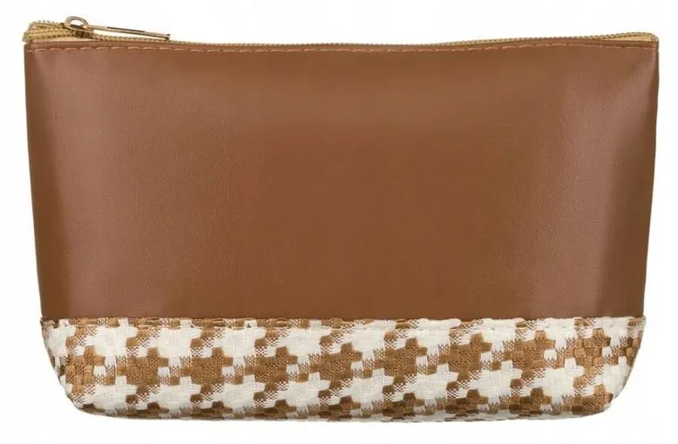 Kosmetyczka podróżna, brązowa, skóra ekologiczna, Rovicky