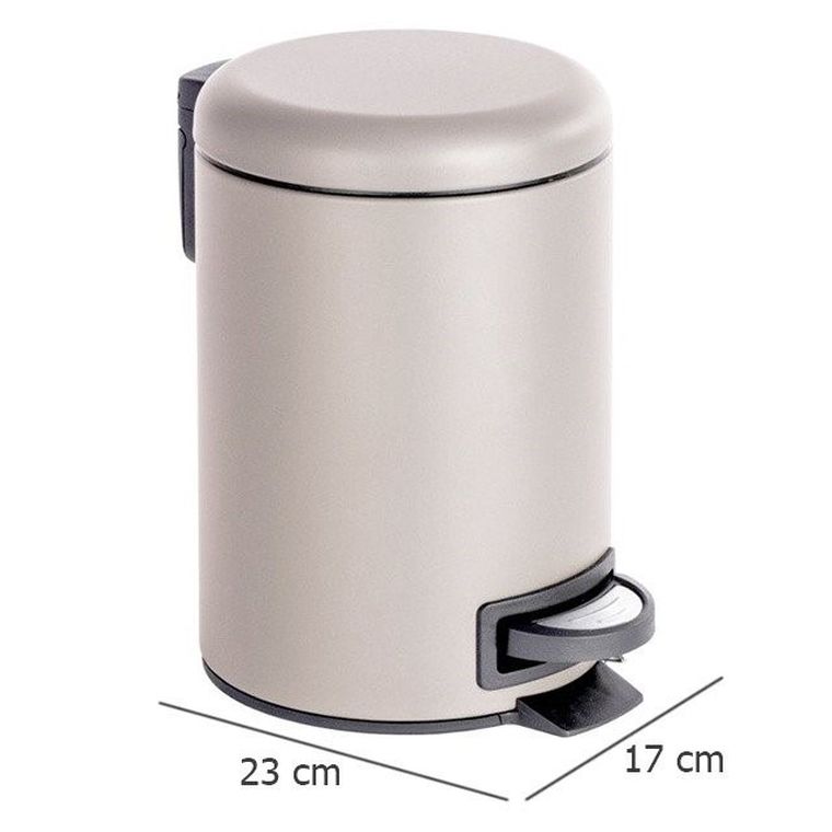 Kosz łazienkowy, Leman matt, jasny brąz, 3 l