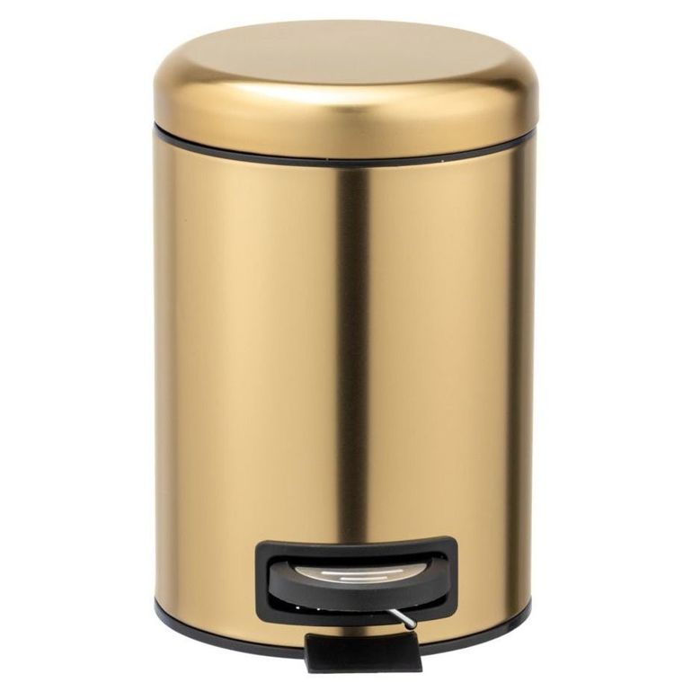 Kosz łazienkowy, Leman, złoty matowy, 3 l