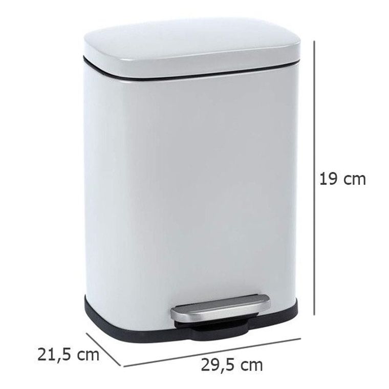 Kosz łazienkowy z pedałem, Easy Close 5l, biały