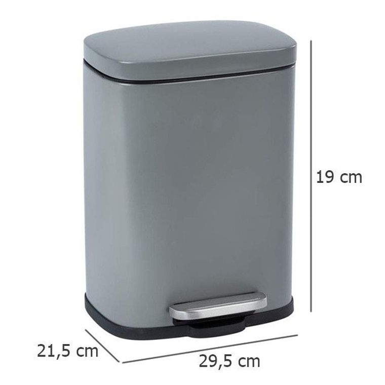 Kosz łazienkowy z pedałem, Easy Close 5l, szary
