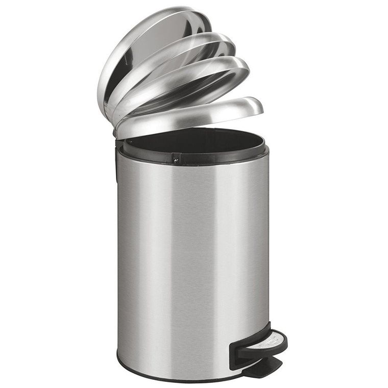 Kosz na śmieci ze stali nierdzewnej, Leman Easy Close, 12 l