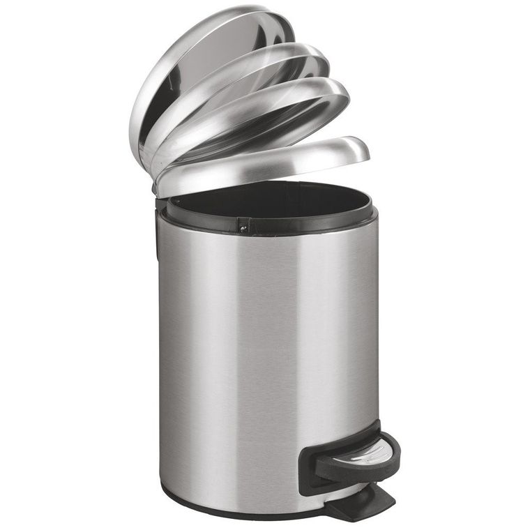 Kosz na śmieci ze stali nierdzewnej, Leman Easy Close, 3 l