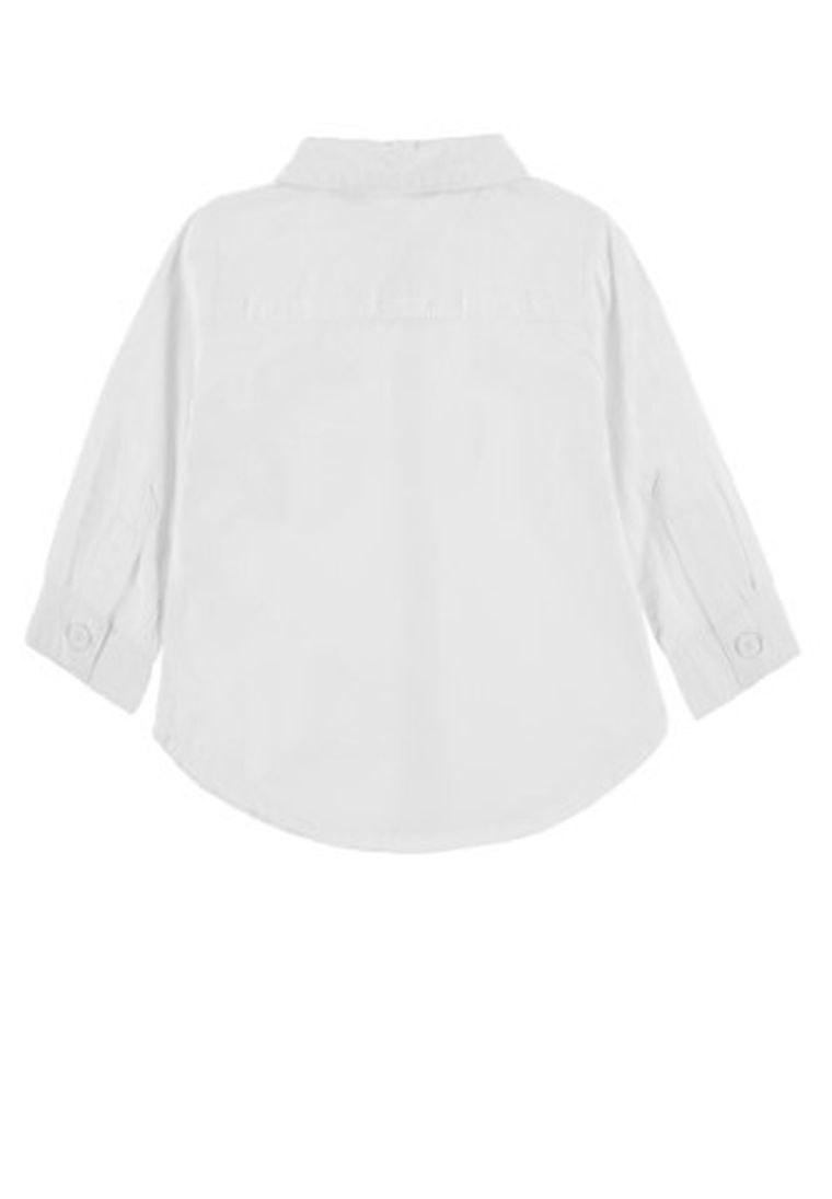 Koszula chłopięca z długim rękawem, biała, Kanz