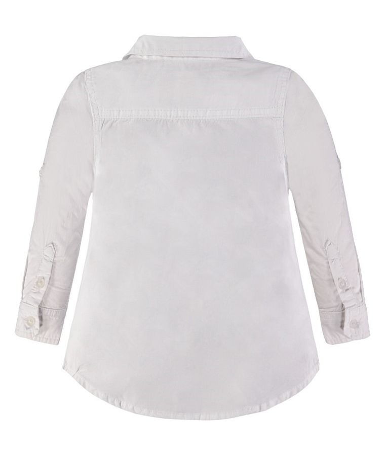 Koszula chłopięca z długim rękawem, biała, Kanz