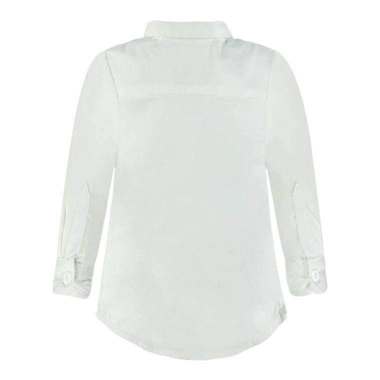 Koszula chłopięca z długim rękawem, biała, Kanz