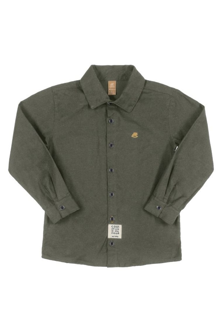 Koszula chłopięca z długim rękawem, khaki, Up Baby