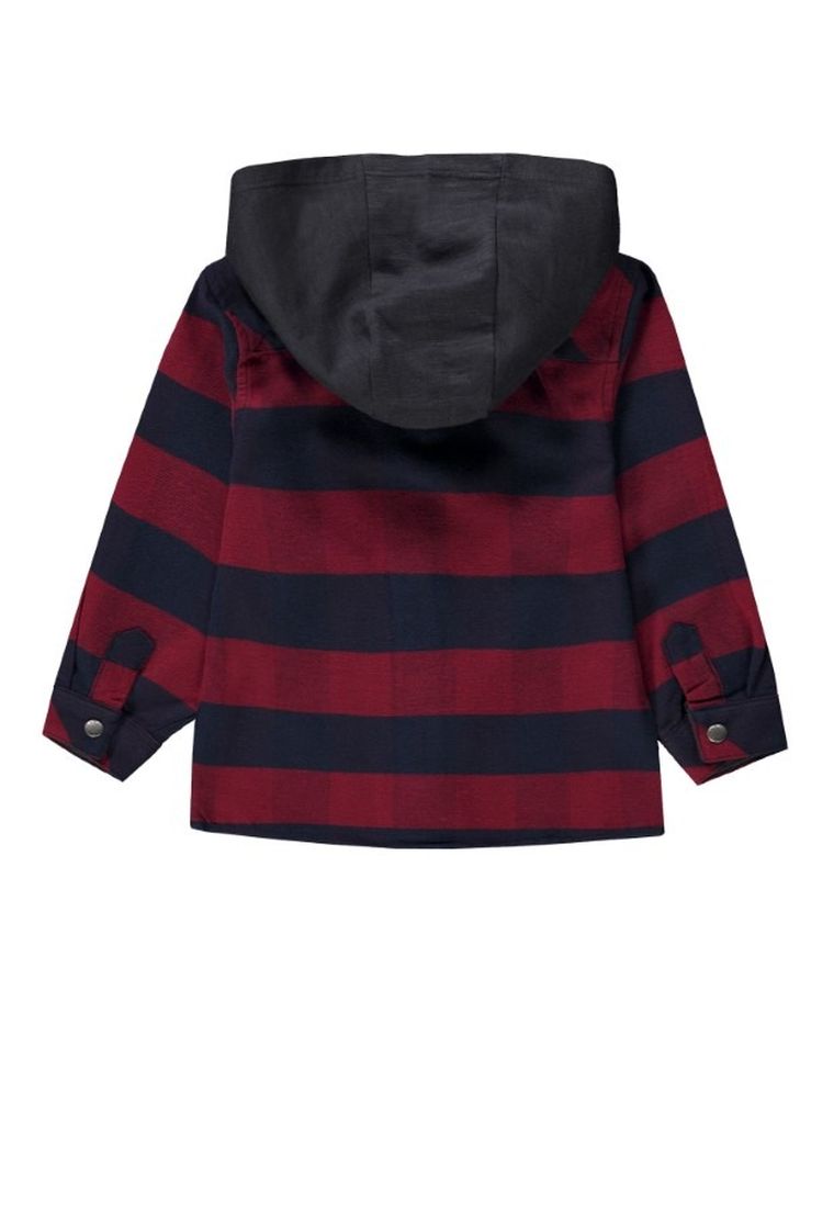 Koszula chłopięca z długim rękawem, z kapturem, czerwona, Kanz