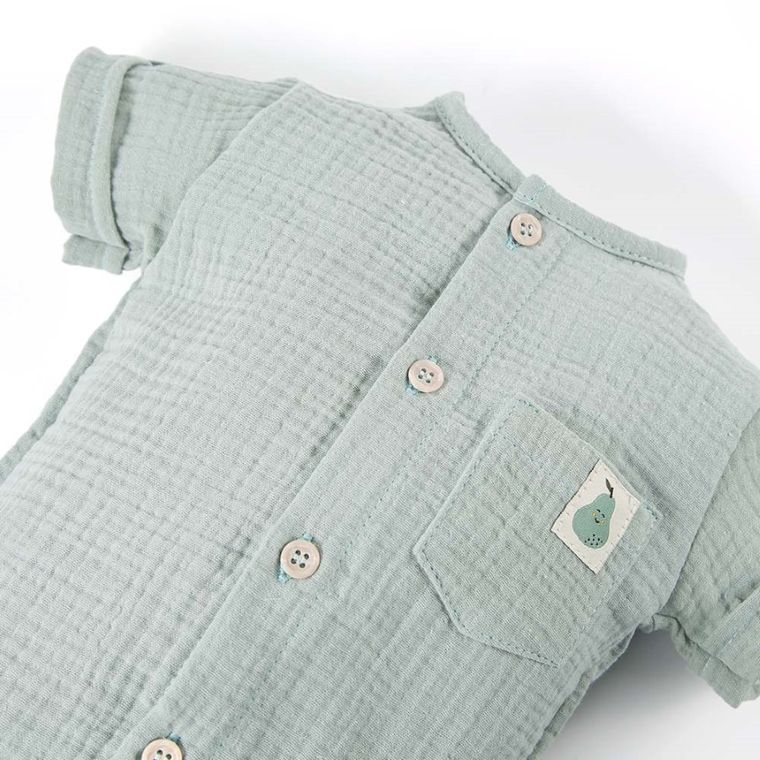 Koszula chłopięca z krótkim rękawem, zielona, Eevi