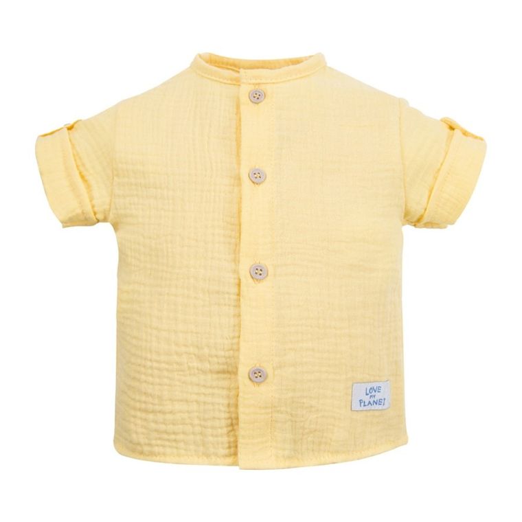 Koszula chłopięca z krótkim rękawem, żółta, Eevi