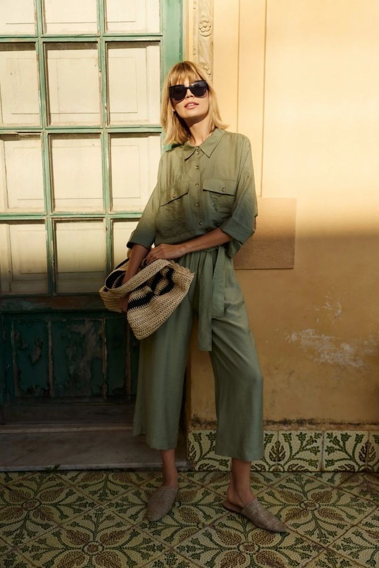 Koszula damska, khaki, Moodo