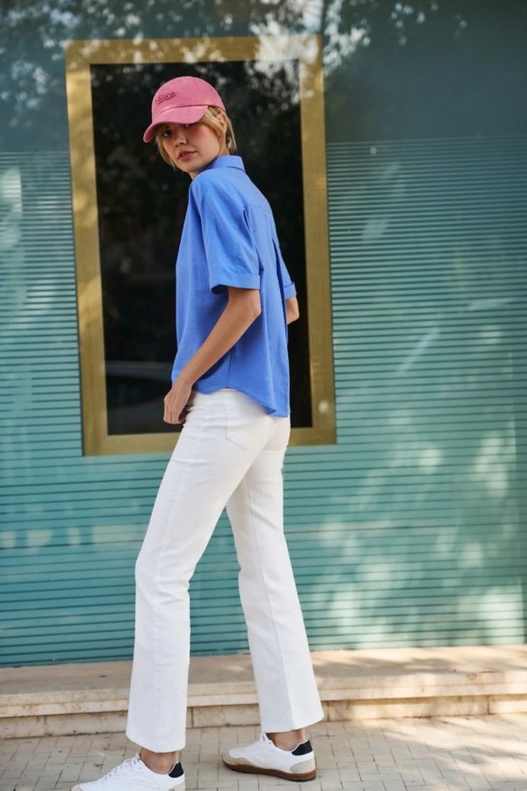 Koszula damska, niebieska, Moodo