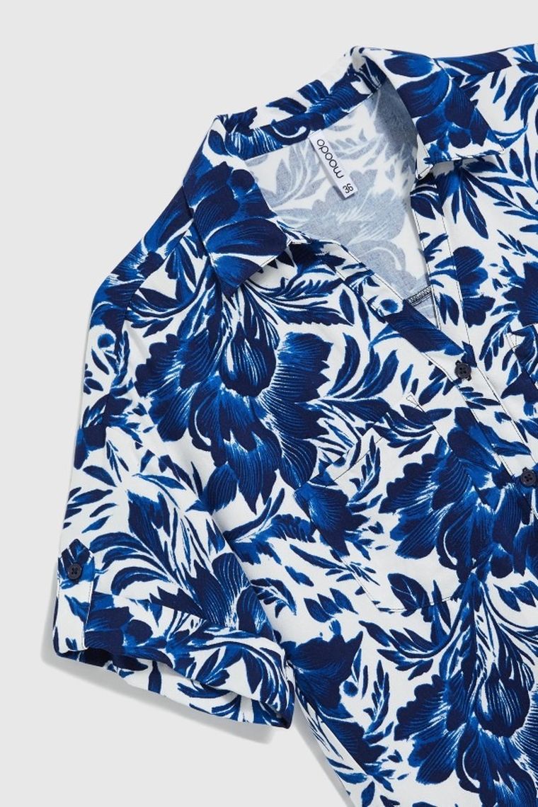 Koszula damska, niebieska, Moodo