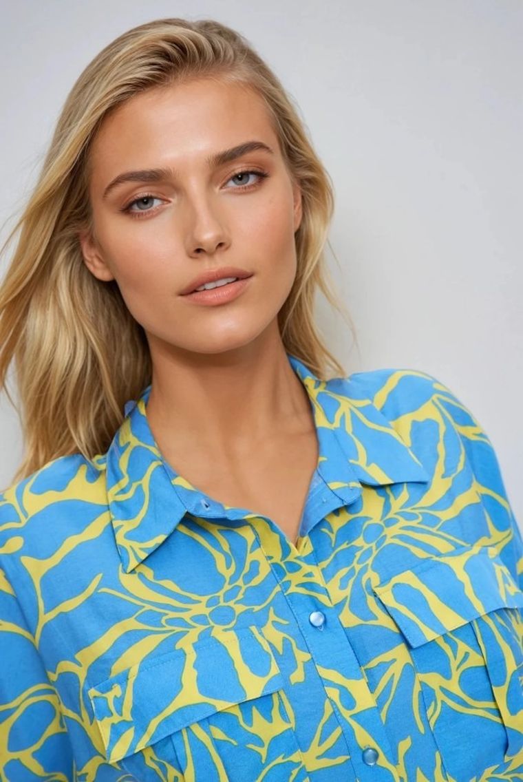 Koszula damska, niebieska, Moodo
