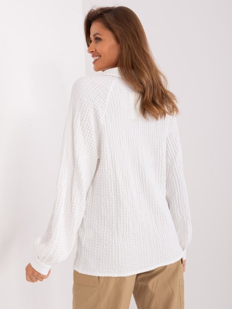 Koszula damska z długim rękawem, ecru, Lakerta