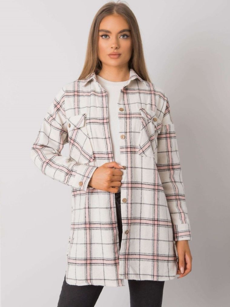 Koszula damska z długim rękawem, różowa, Rue Paris