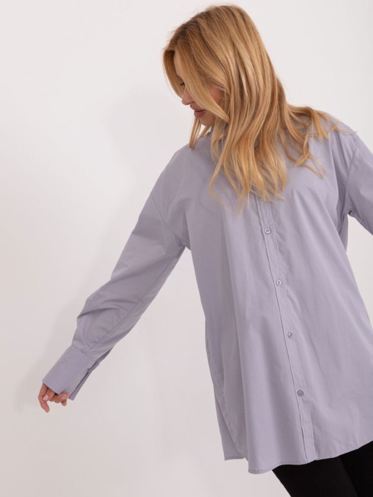 Koszula damska z długim rękawem, szara, Lykoss