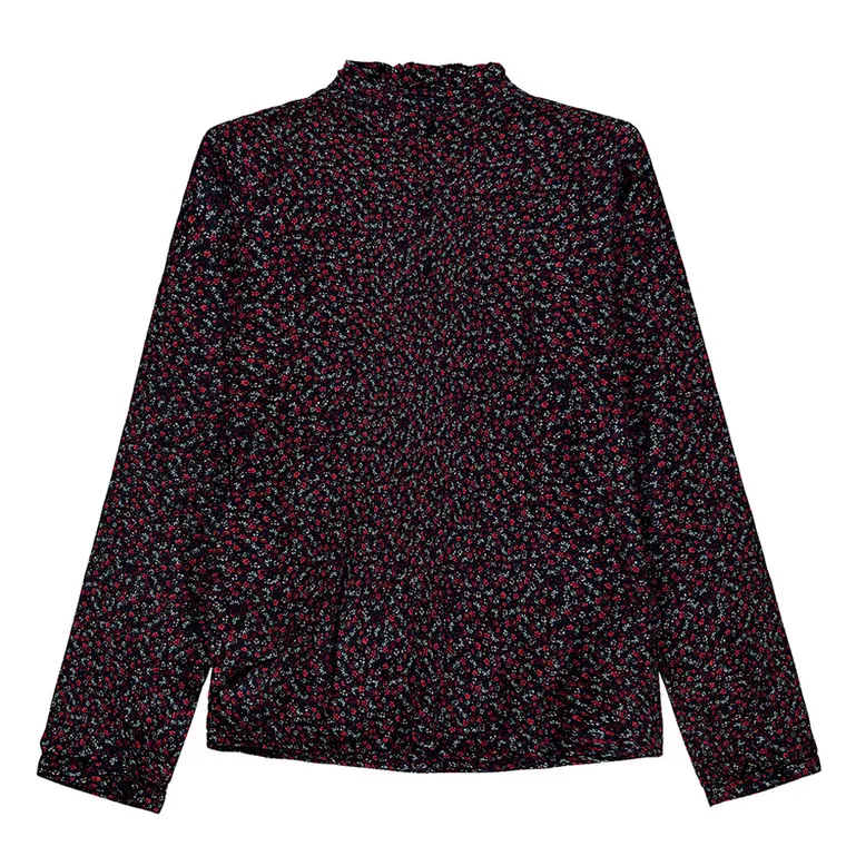 Koszula dziewczęca z długim rękawem, czarna, Tom Tailor