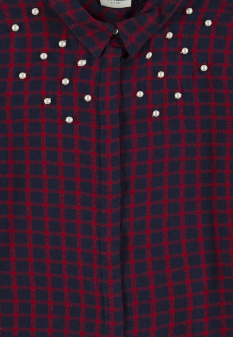 Koszula dziewczęca z długim rękawem, granatowa, Tom Tailor