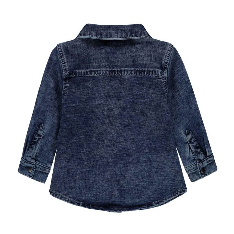 Koszula jeansowa chłopięca z długim rękawem, niebieska, Kanz