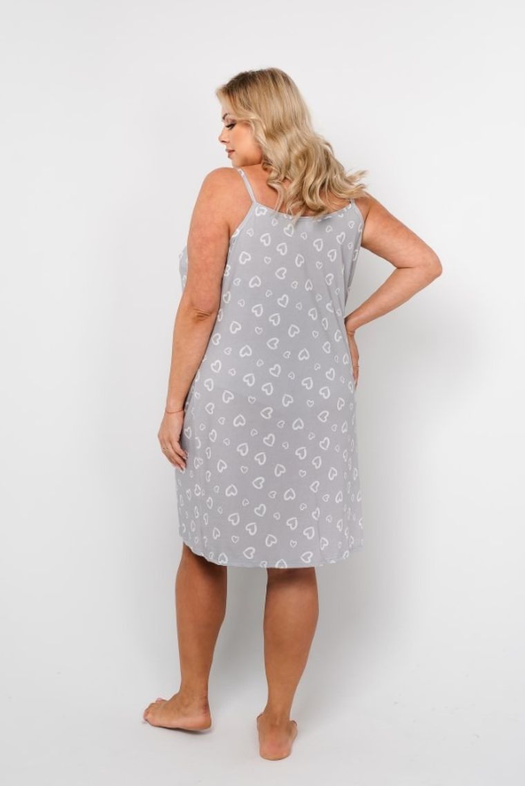 Koszula nocna damska na ramiączka, szara, Maribell, Italian Fashion