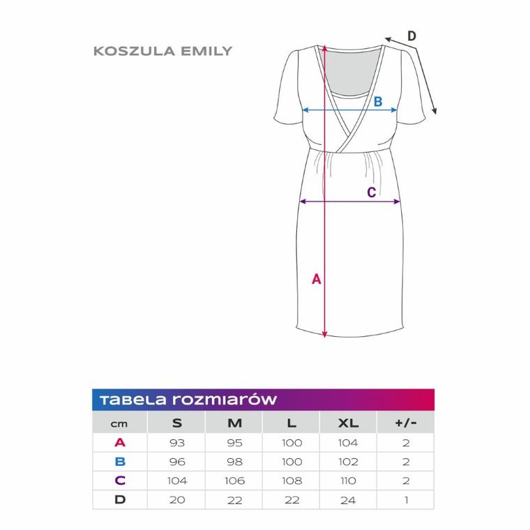 Koszula nocna damska z krótkim rękawem, ciążowa, różowa, Eevi