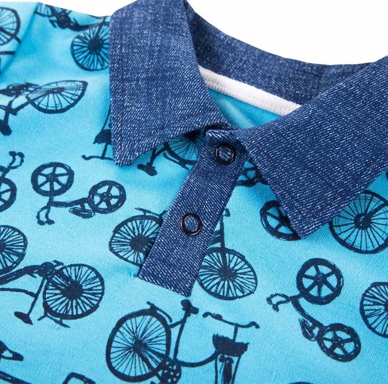 Koszulka polo chłopięca z krótkim rękawem, niebieska, Eevi