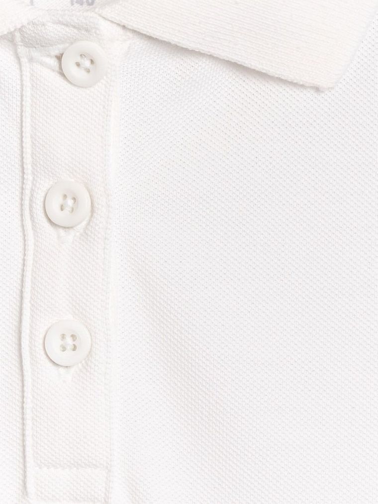 Koszulka polo dziewczęca z krótkim rękawem, biała, 4F